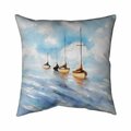 Begin Home Decor 26 x 26 in. Sailboats in the Sea-Double Sided Print Indoor Pillow 5541-2626-CO75